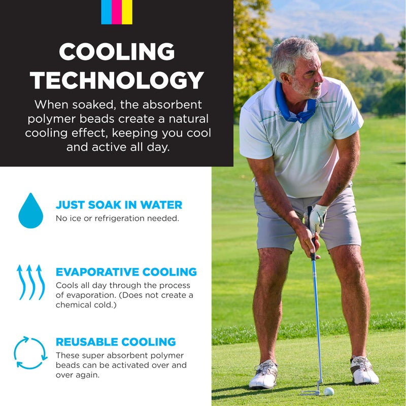 KOOLGATOR Evaporative Cooling Neck Wrap â€“ Reusable Neck Cooler with Long Lasting Relief During Hot Weather Activities, Sports, & Outdoor Work, Golf Divot Drive, 1 Pack - Image 5